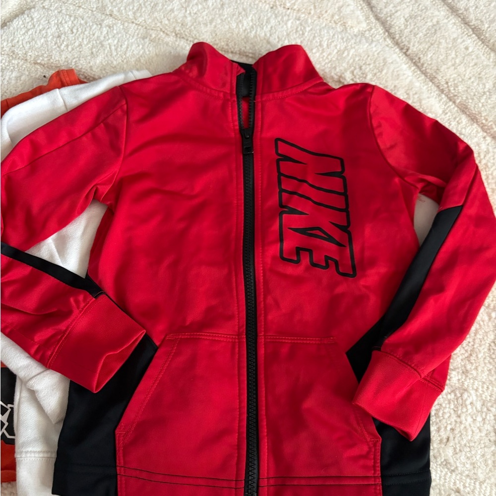 Kids Nike Red and Black Zip-Up Jacket 5/S